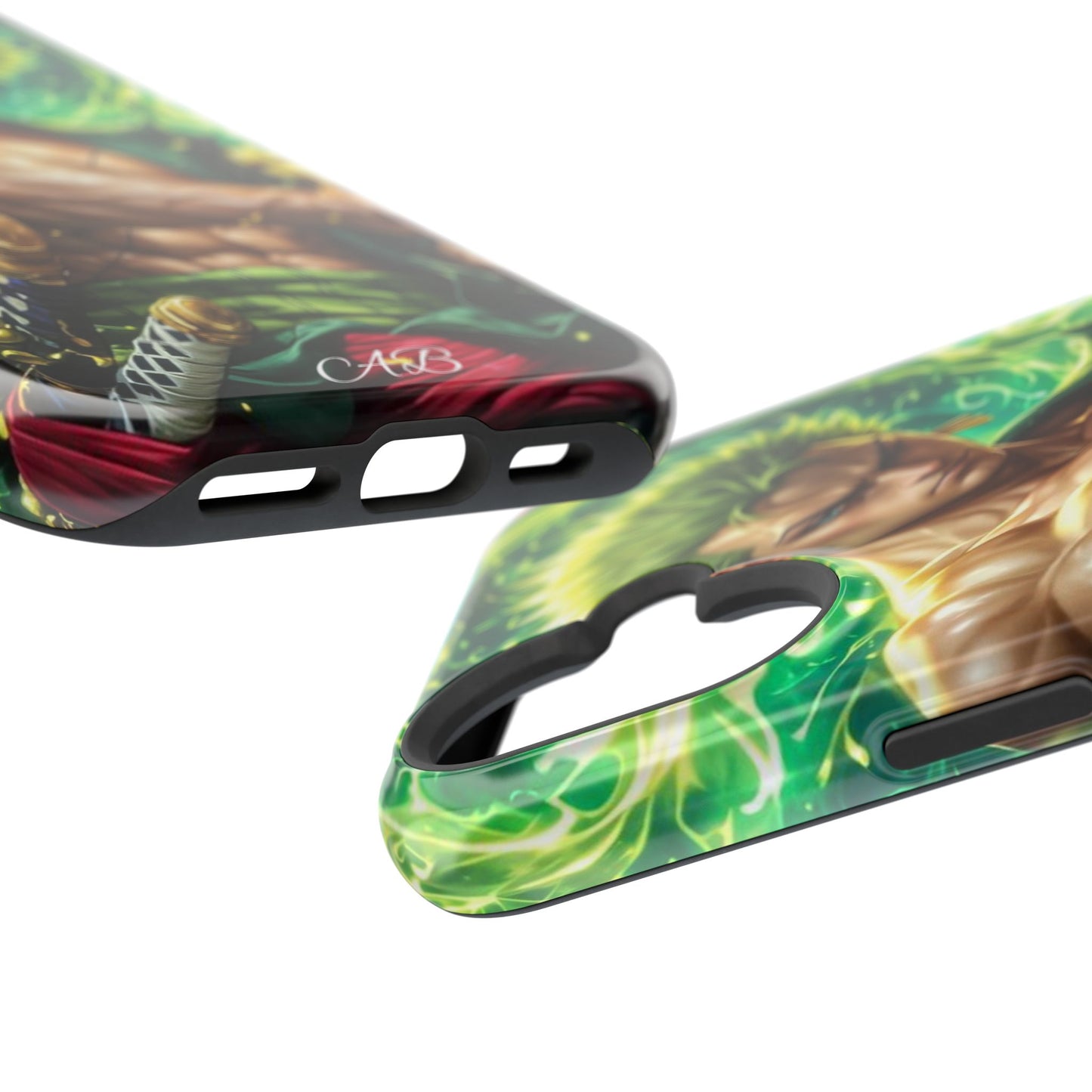 Magnetic Impact-Resistant Phone Case — Green-Sword Warrior Anime Art