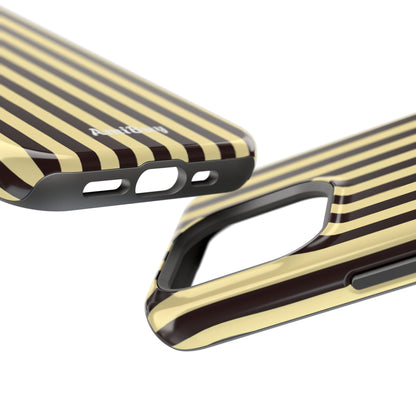 Striped Retro Phone Case — Magnetic Impact-Resistant