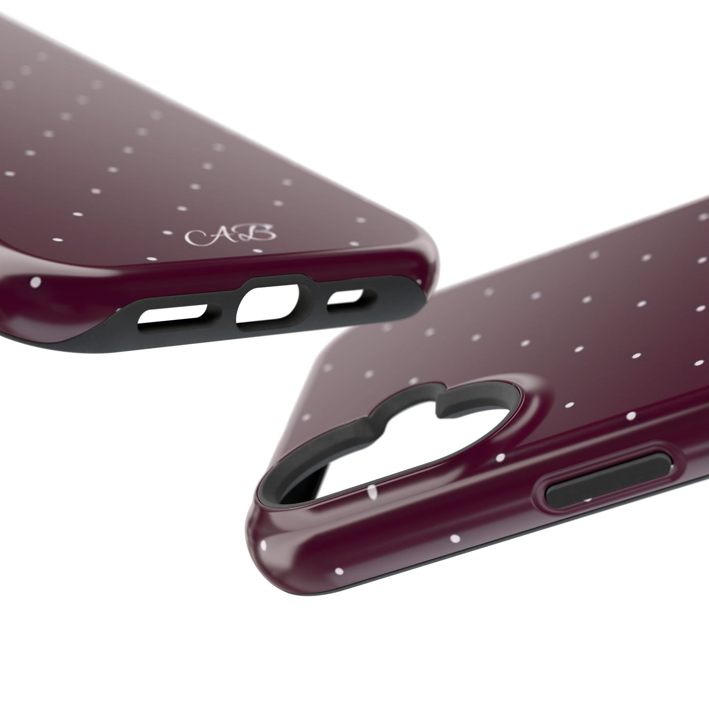 Magnetic Impact-Resistant Phone Case — Burgundy Microdot Protective Cover