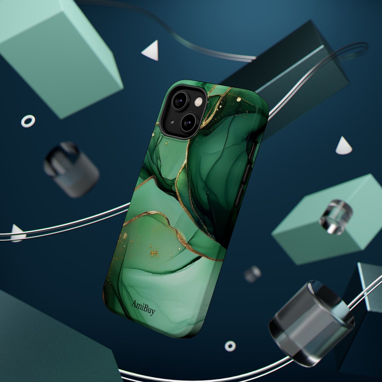 Green Marble Magnetic Impact-Resistant Phone Case