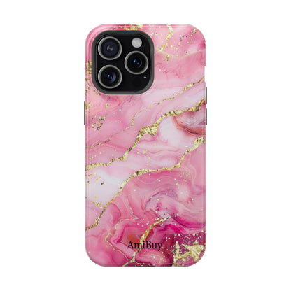 Pink Gold Marble Magnetic Impact-Resistant Phone Case