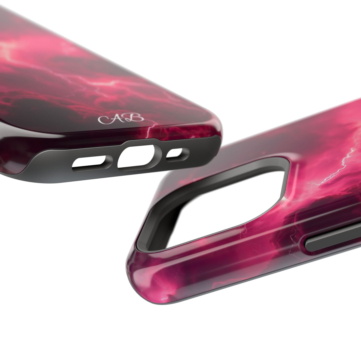 Magenta Lightning Phone Case — Magnetic Impact-Resistant iPhone Cover