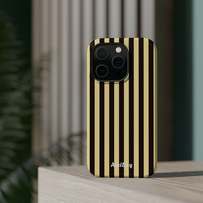 Striped Retro Phone Case — Magnetic Impact-Resistant