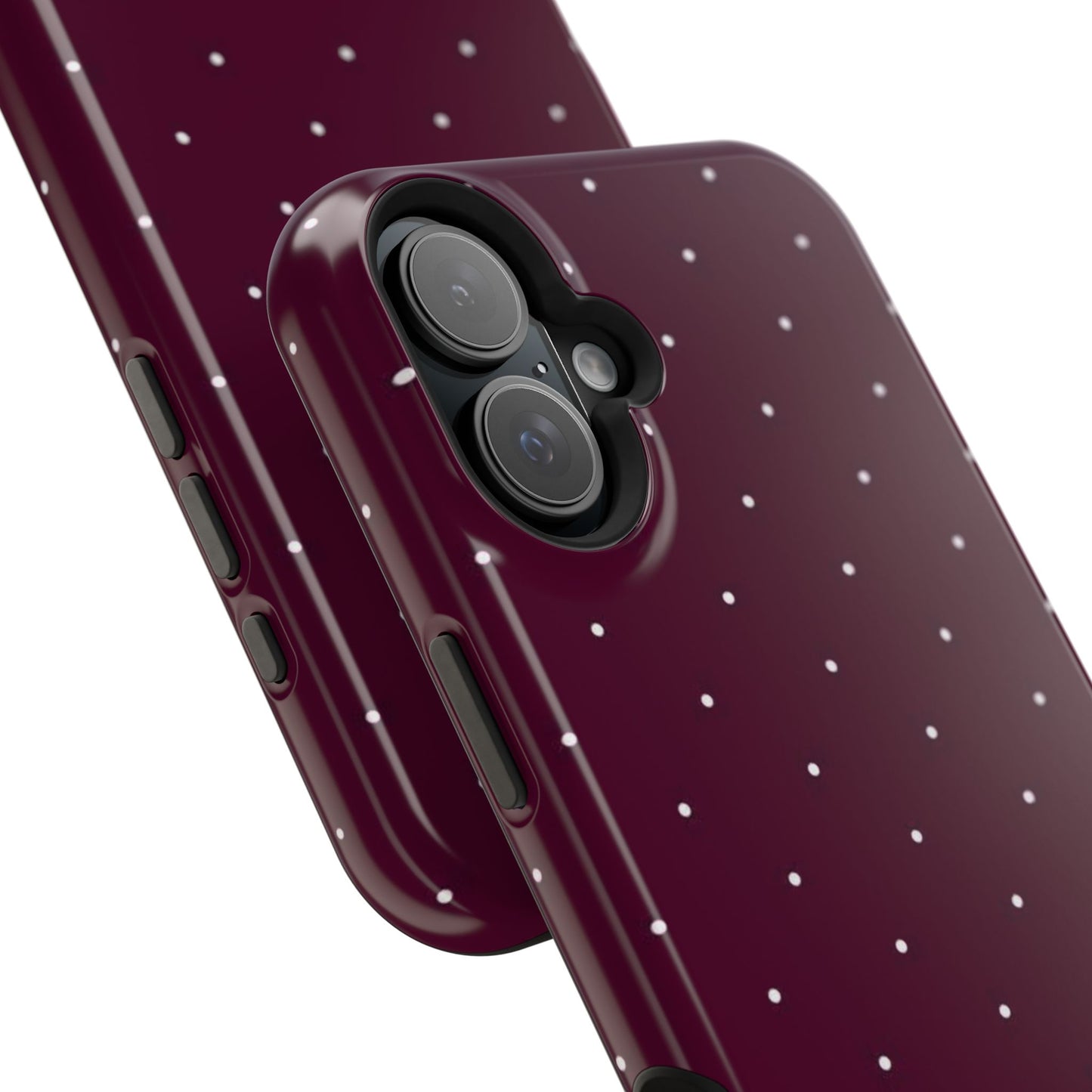 Magnetic Impact-Resistant Phone Case — Burgundy Microdot Protective Cover