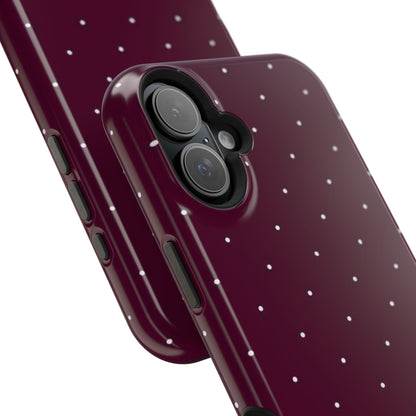 Magnetic Impact-Resistant Phone Case — Burgundy Microdot Protective Cover