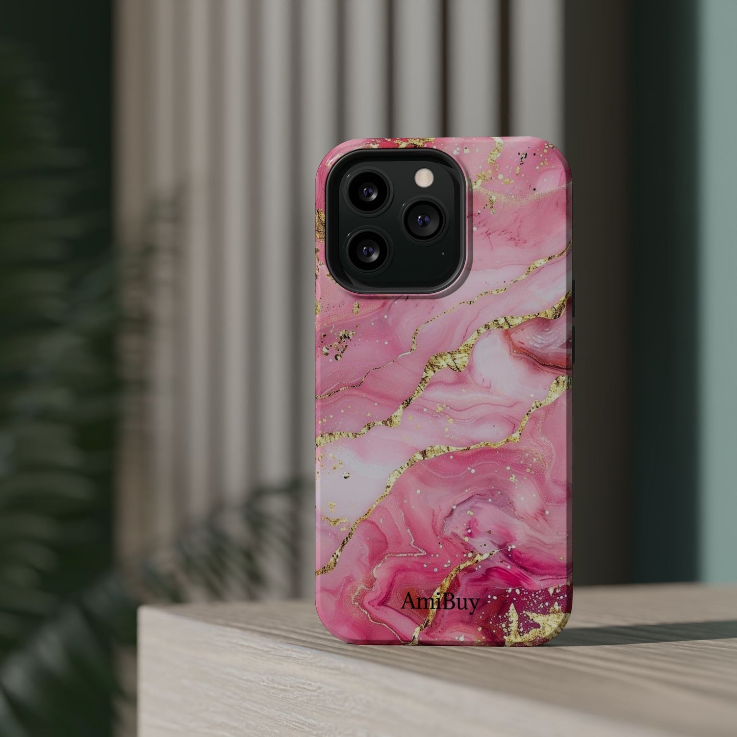 Pink Gold Marble Magnetic Impact-Resistant Phone Case
