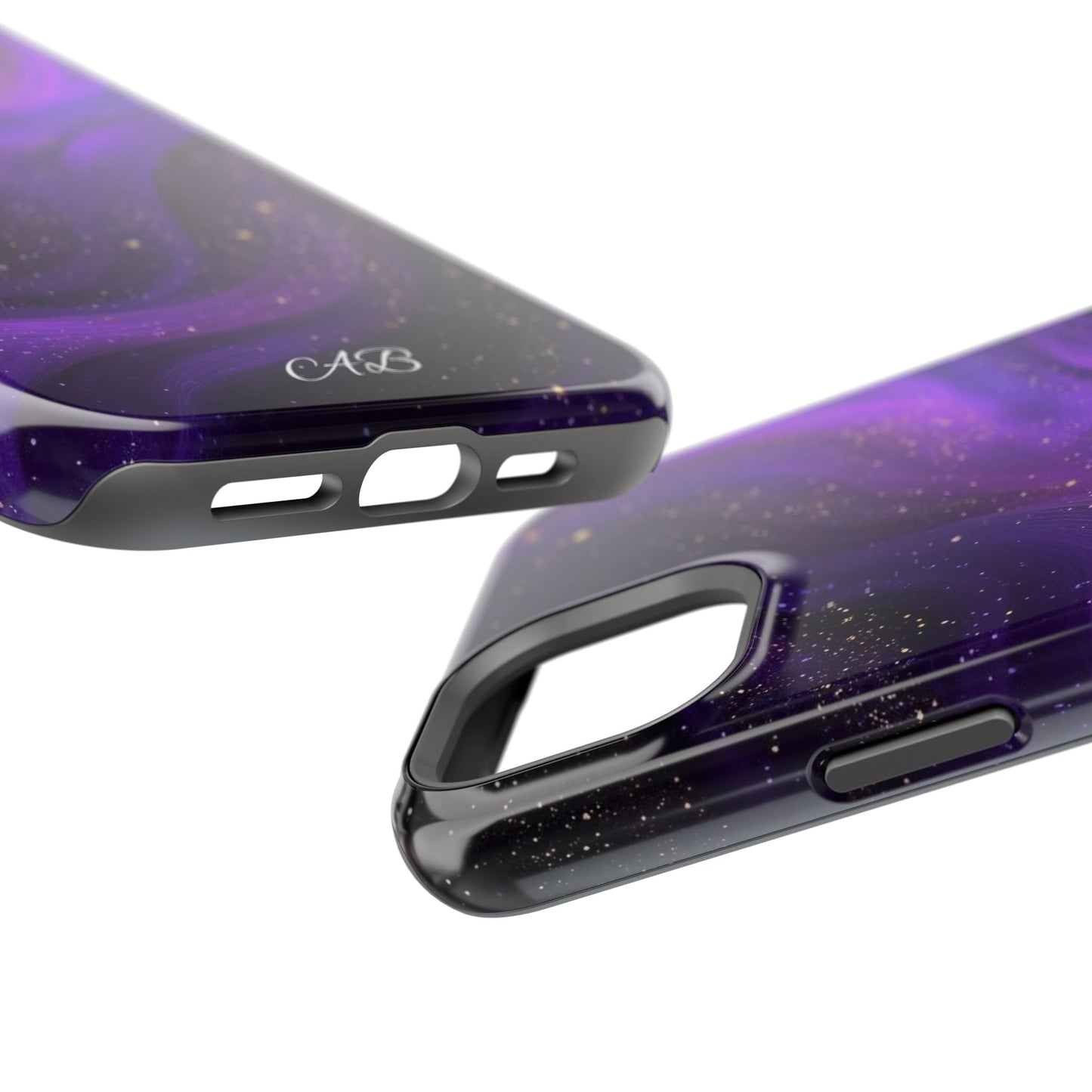 Purple Galaxy Magnetic Impact Phone Case — Shockproof Cosmic Swirl Design