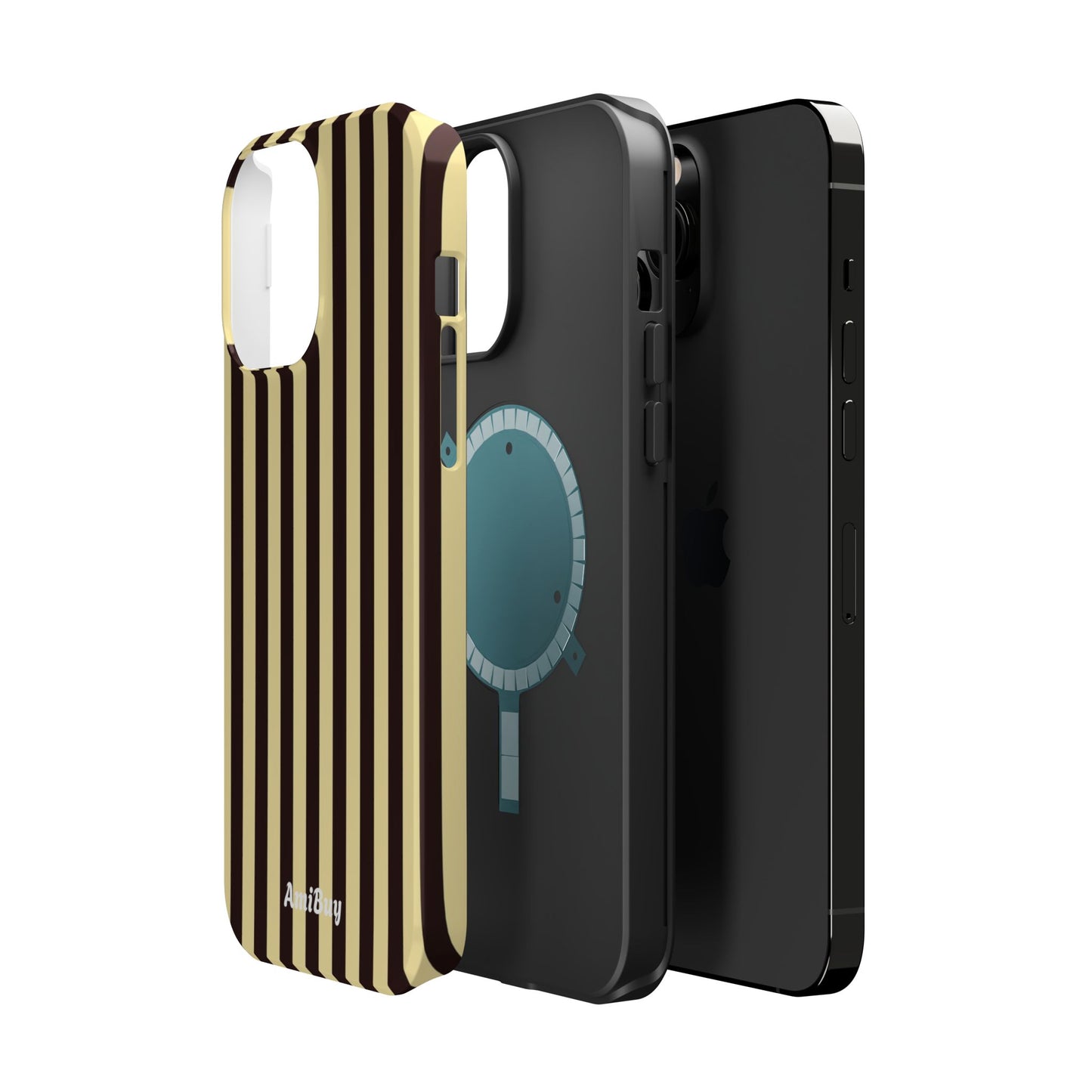 Striped Retro Phone Case — Magnetic Impact-Resistant