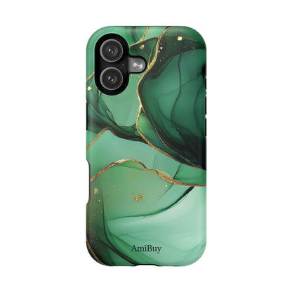 Green Marble Magnetic Impact-Resistant Phone Case