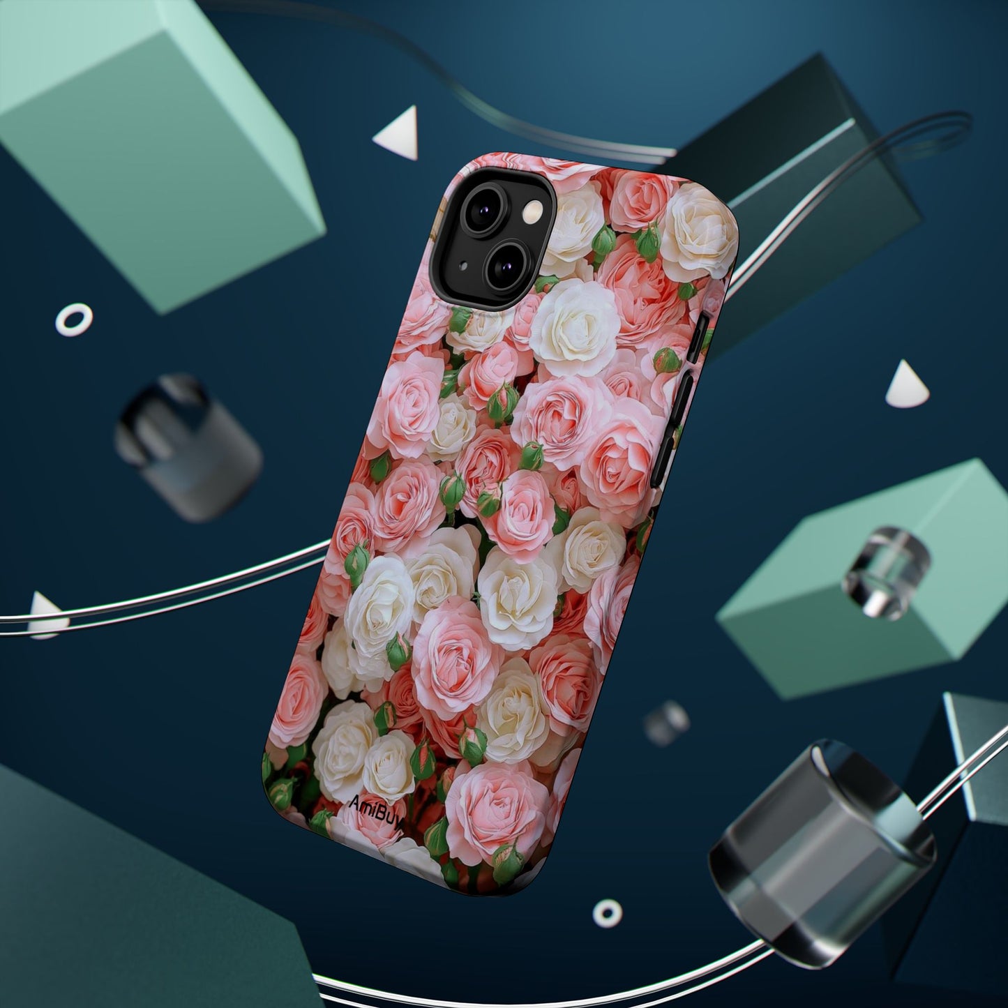 Floral Rose Pattern Magnetic Impact-Resistant Phone Case