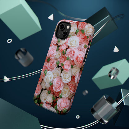 Floral Rose Pattern Magnetic Impact-Resistant Phone Case