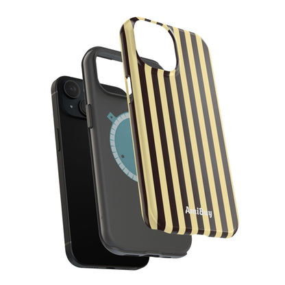 Striped Retro Phone Case — Magnetic Impact-Resistant