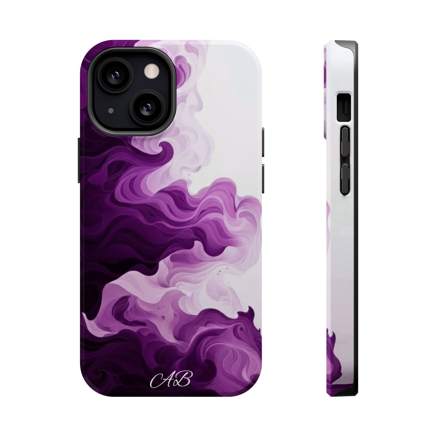 Purple Marble Smoke Phone Case — Magnetic Impact-Resistant
