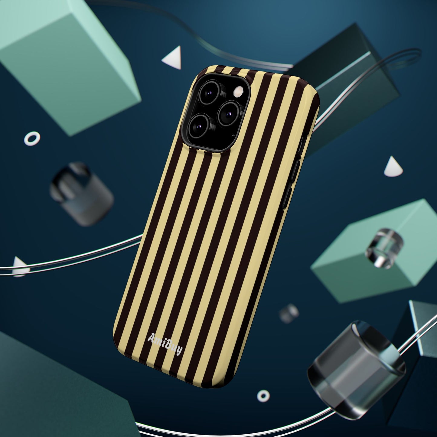 Striped Retro Phone Case — Magnetic Impact-Resistant