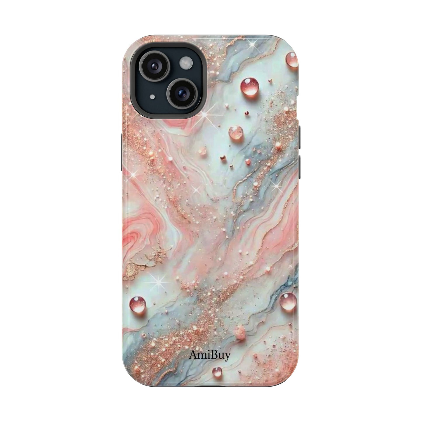 Marble Rose Phone Case — Magnetic Impact-Resistant iPhone Cover