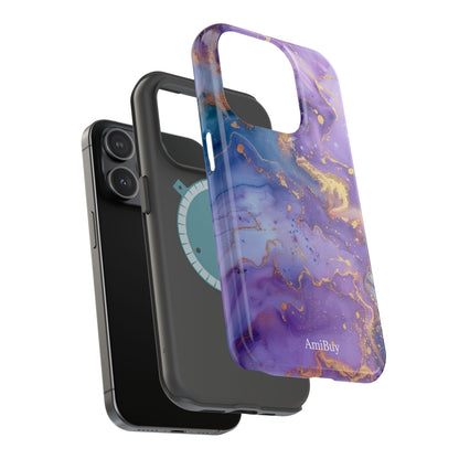 Purple Marble Magnetic Impact-Resistant Phone Case