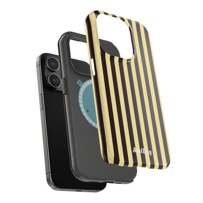 Striped Retro Phone Case — Magnetic Impact-Resistant