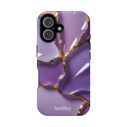 Purple Gold Marble Magnetic Impact-Resistant Phone Case