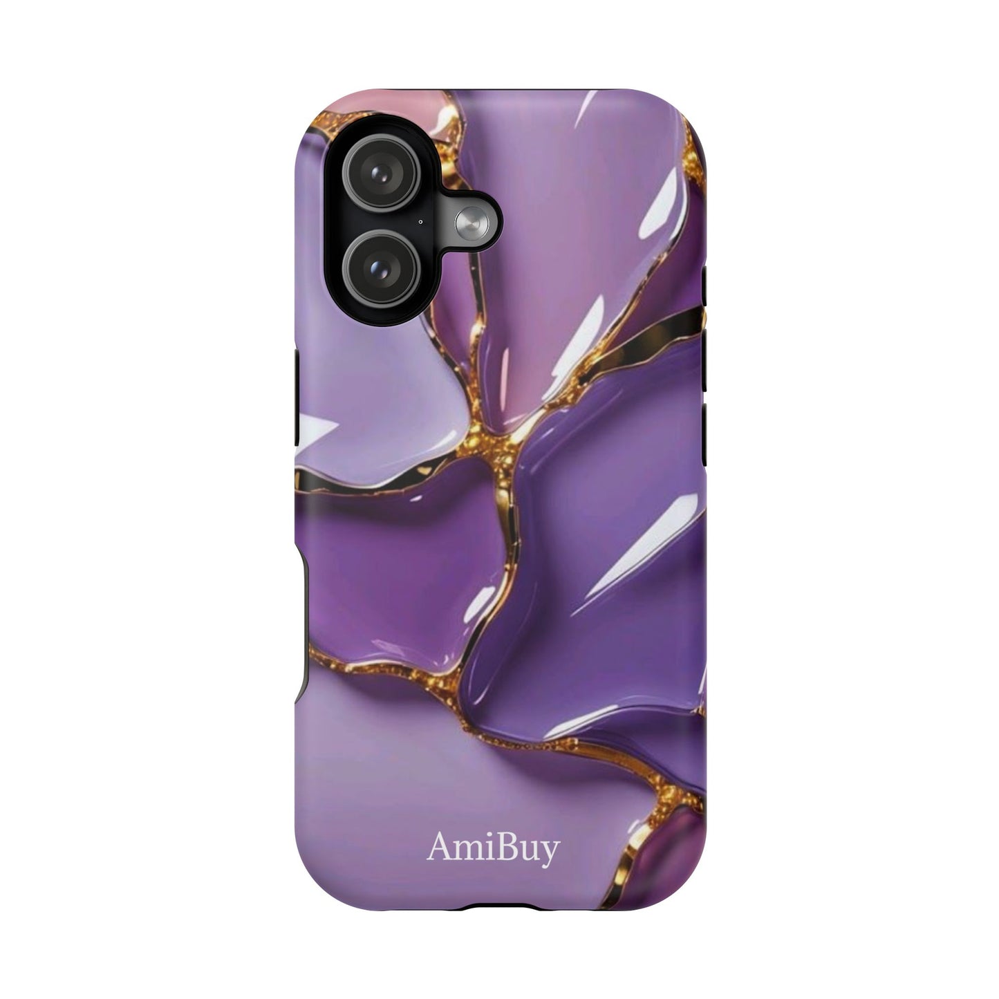 Purple Gold Marble Magnetic Impact-Resistant Phone Case
