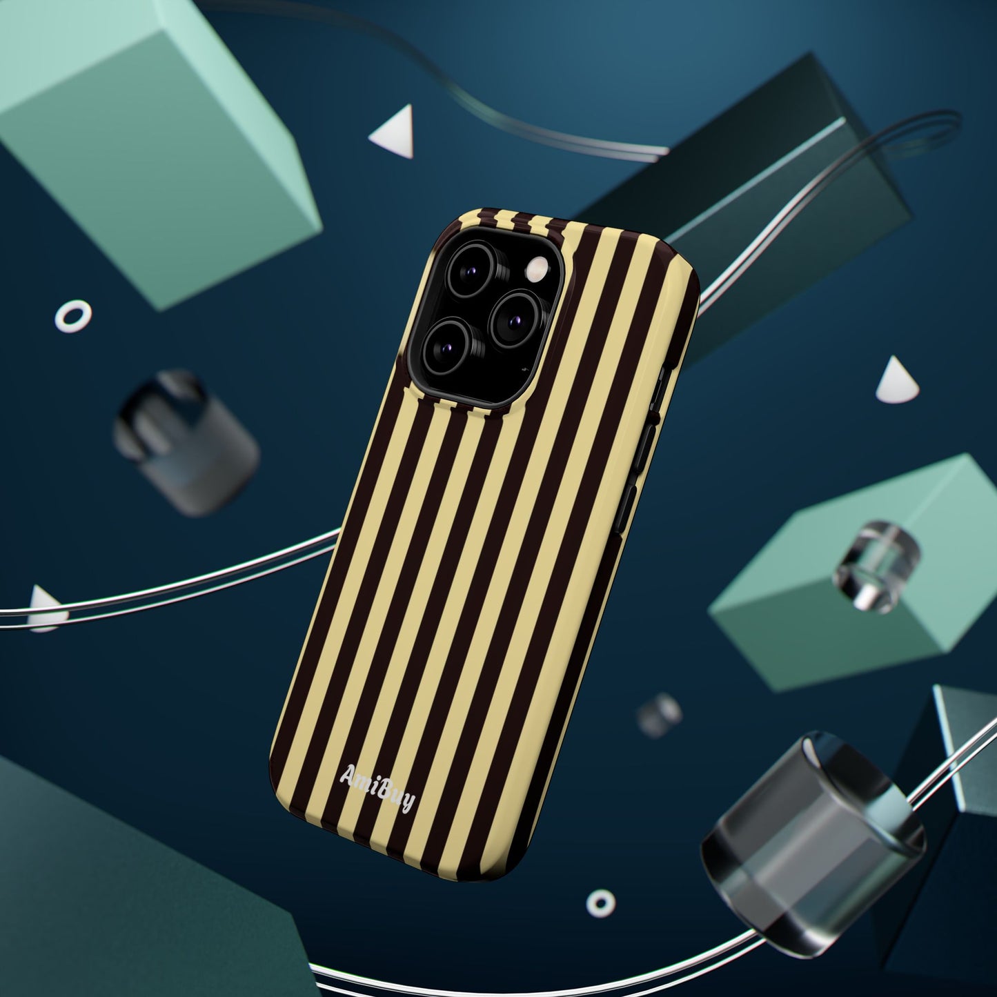 Striped Retro Phone Case — Magnetic Impact-Resistant