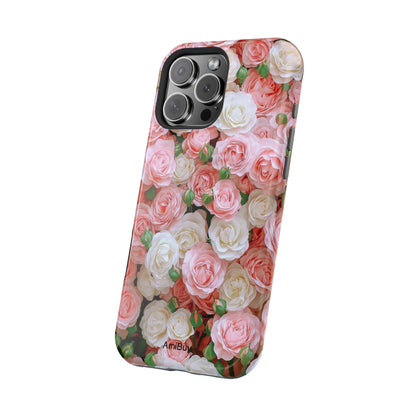 Floral Rose Pattern Magnetic Impact-Resistant Phone Case