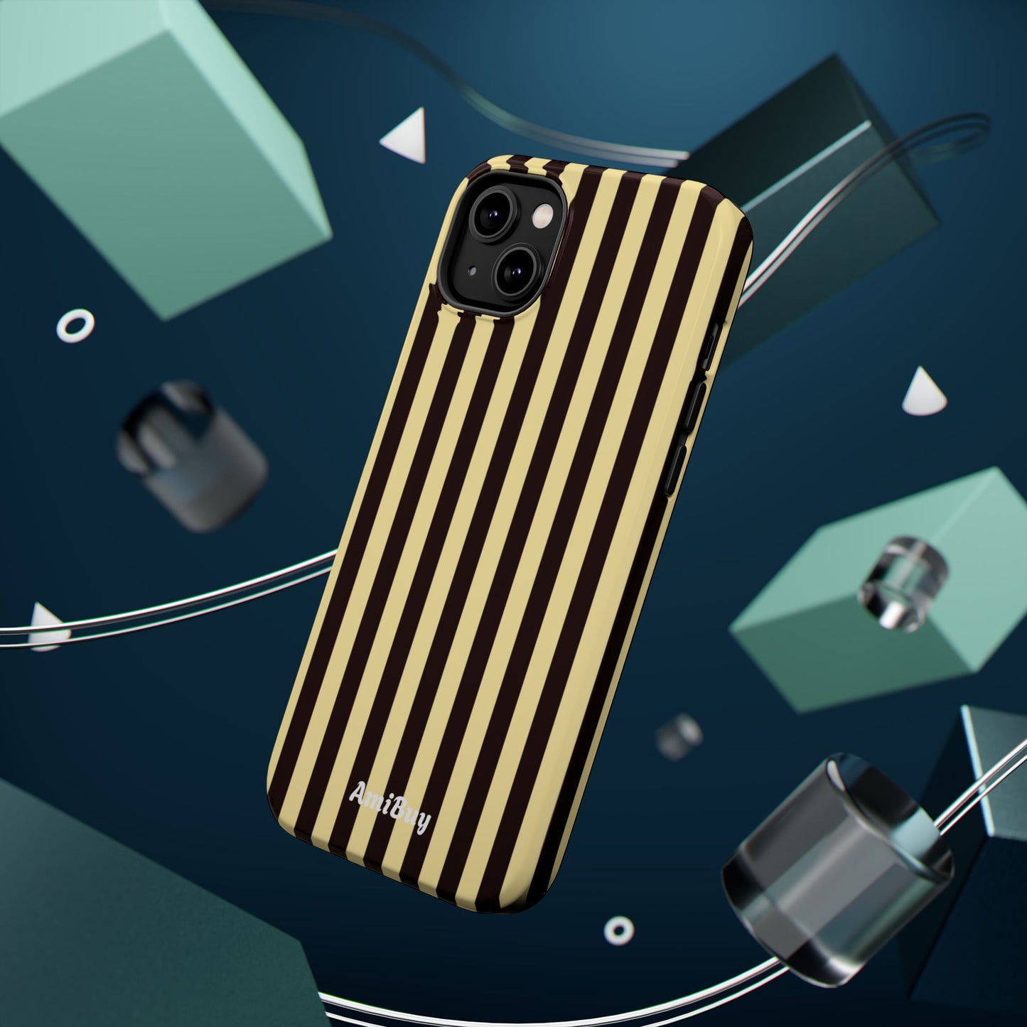 Striped Retro Phone Case — Magnetic Impact-Resistant