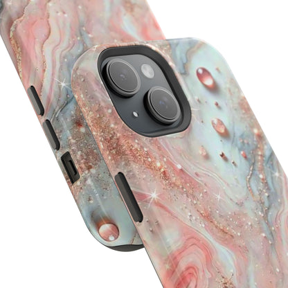 Marble Rose Phone Case — Magnetic Impact-Resistant iPhone Cover