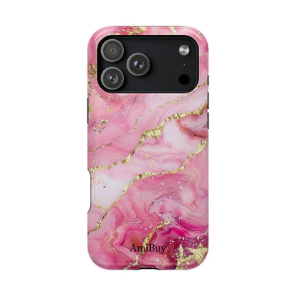Pink Gold Marble Magnetic Impact-Resistant Phone Case