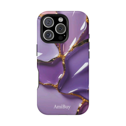 Purple Gold Marble Magnetic Impact-Resistant Phone Case