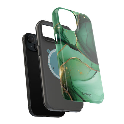 Green Marble Magnetic Impact-Resistant Phone Case
