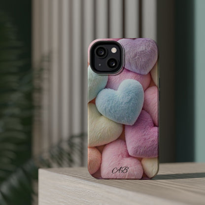 Pastel Heart Pattern Magnetic Impact-Resistant Phone Case