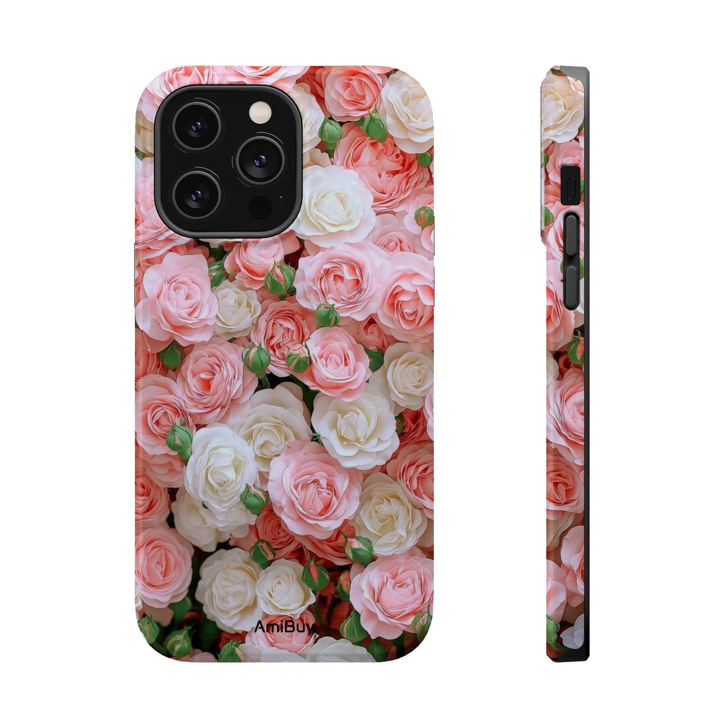 Floral Rose Pattern Magnetic Impact-Resistant Phone Case