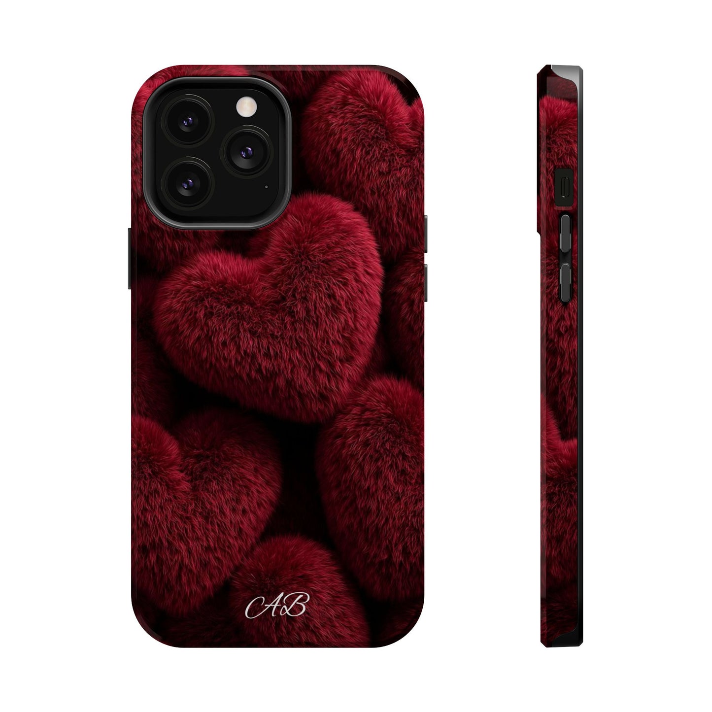 Magnetic Impact-Resistant Case — Plush Red Hearts Phone Cover
