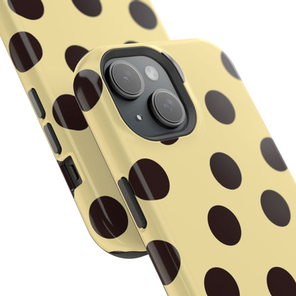 Polka Dot Magnetic Impact Phone Case — Yellow & Black Protective Cover