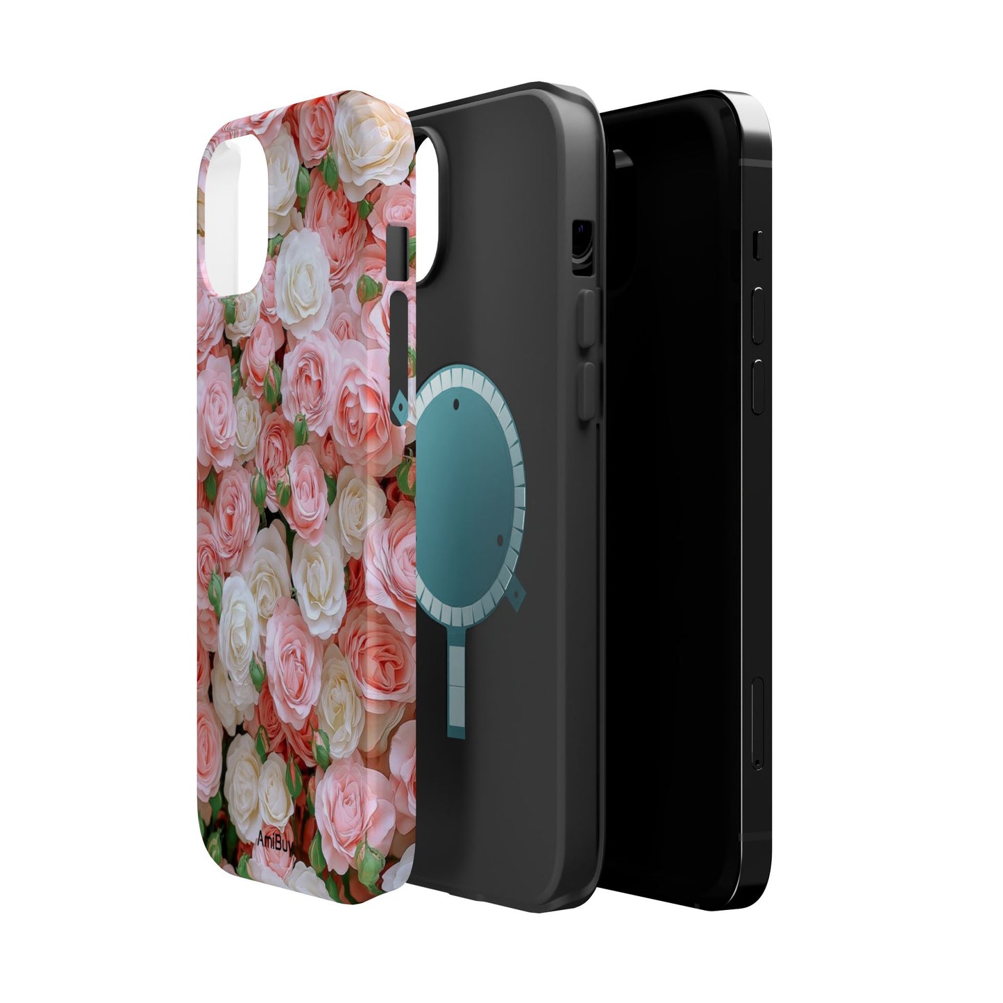 Floral Rose Pattern Magnetic Impact-Resistant Phone Case