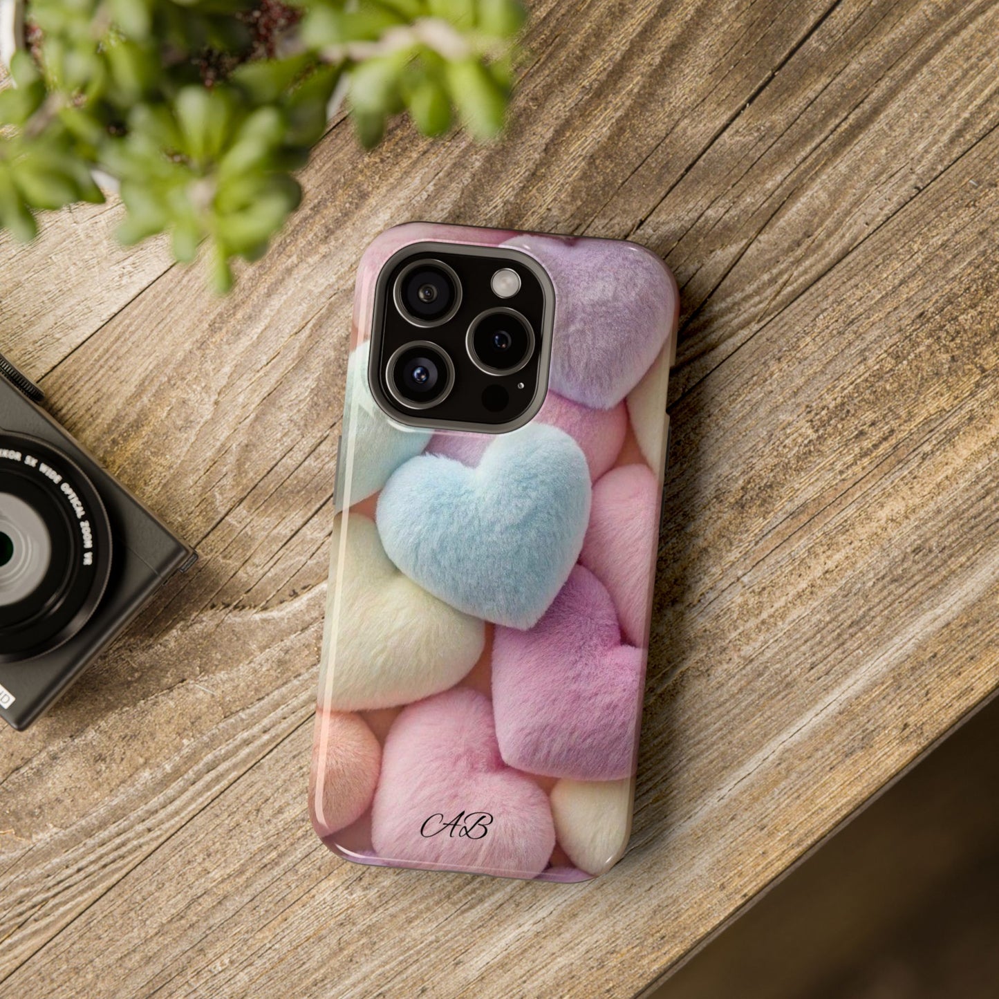 Pastel Heart Pattern Magnetic Impact-Resistant Phone Case
