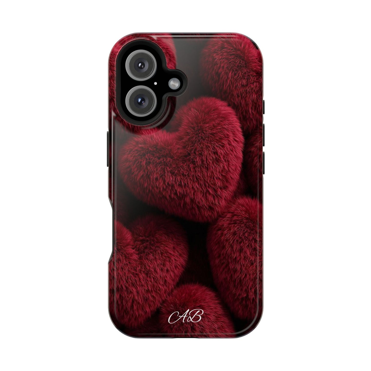 Magnetic Impact-Resistant Case — Plush Red Hearts Phone Cover