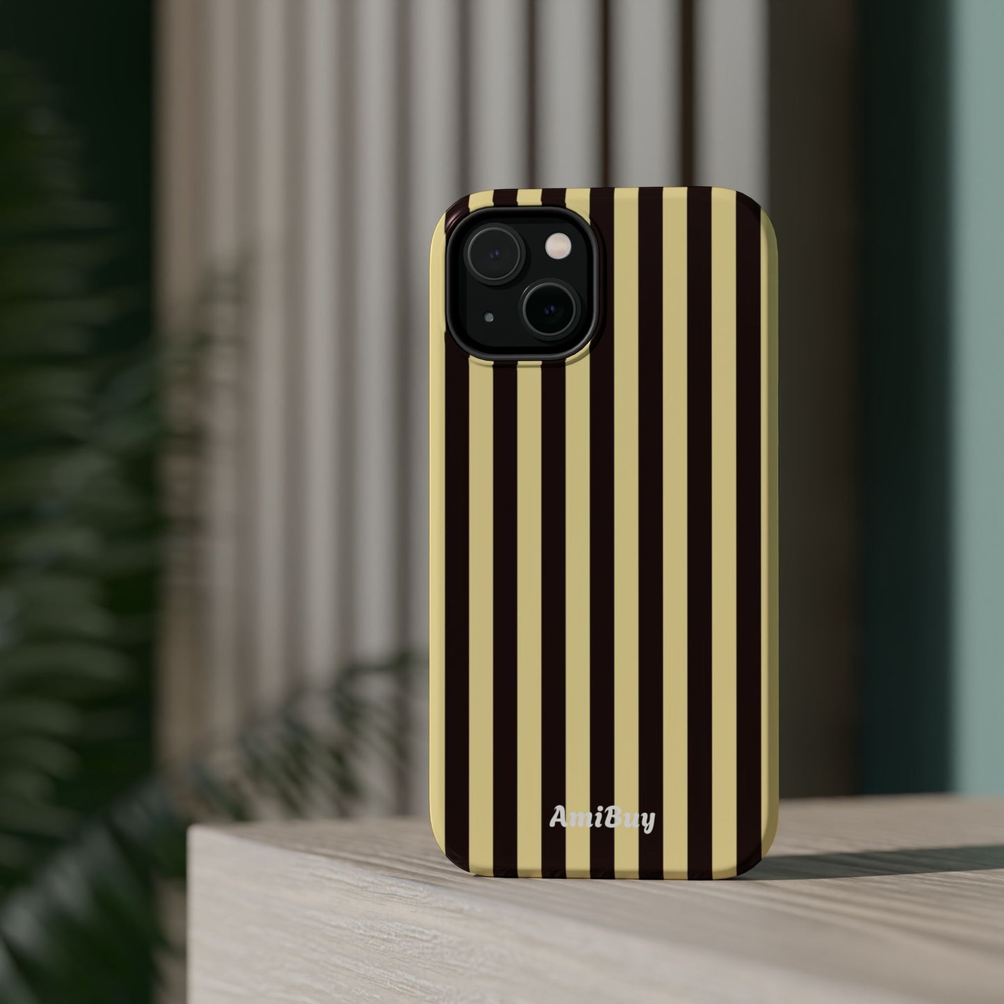 Striped Retro Phone Case — Magnetic Impact-Resistant