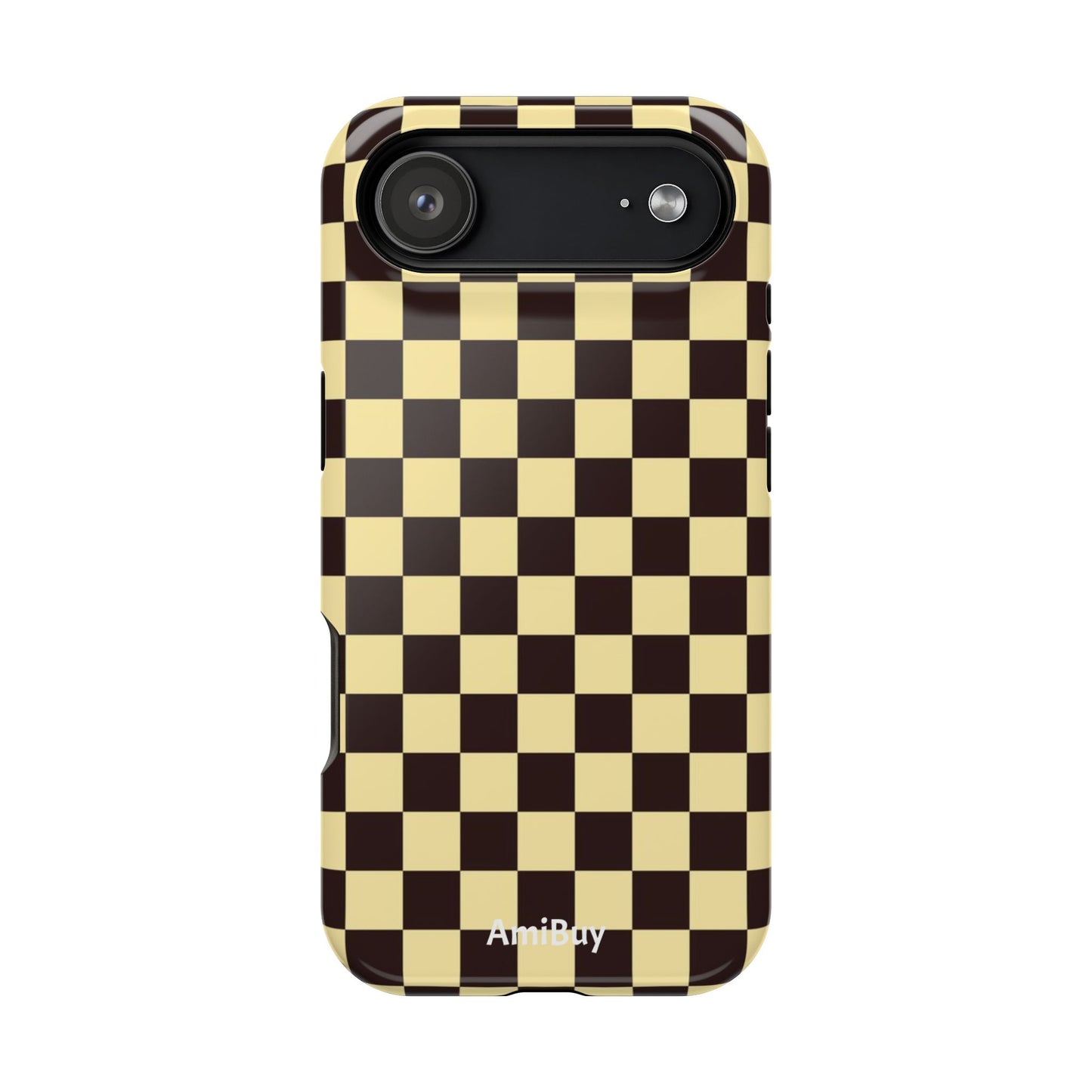 Checkerboard Magnetic Impact Case — Retro Black & Cream Phone Cover