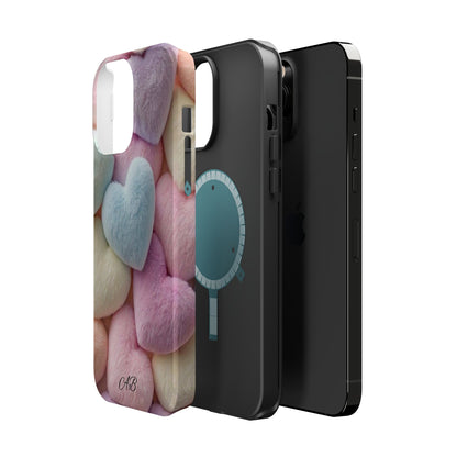 Pastel Heart Pattern Magnetic Impact-Resistant Phone Case
