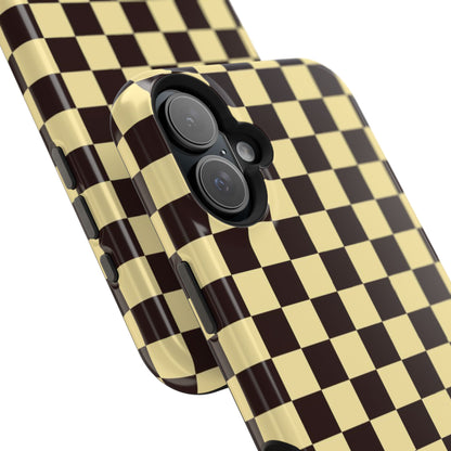 Checkerboard Magnetic Impact Case — Retro Black & Cream Phone Cover