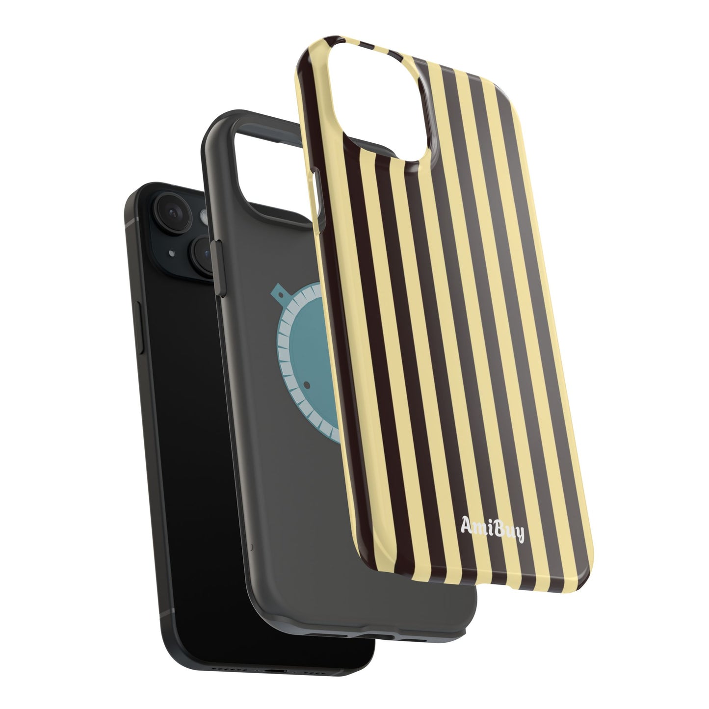 Striped Retro Phone Case — Magnetic Impact-Resistant