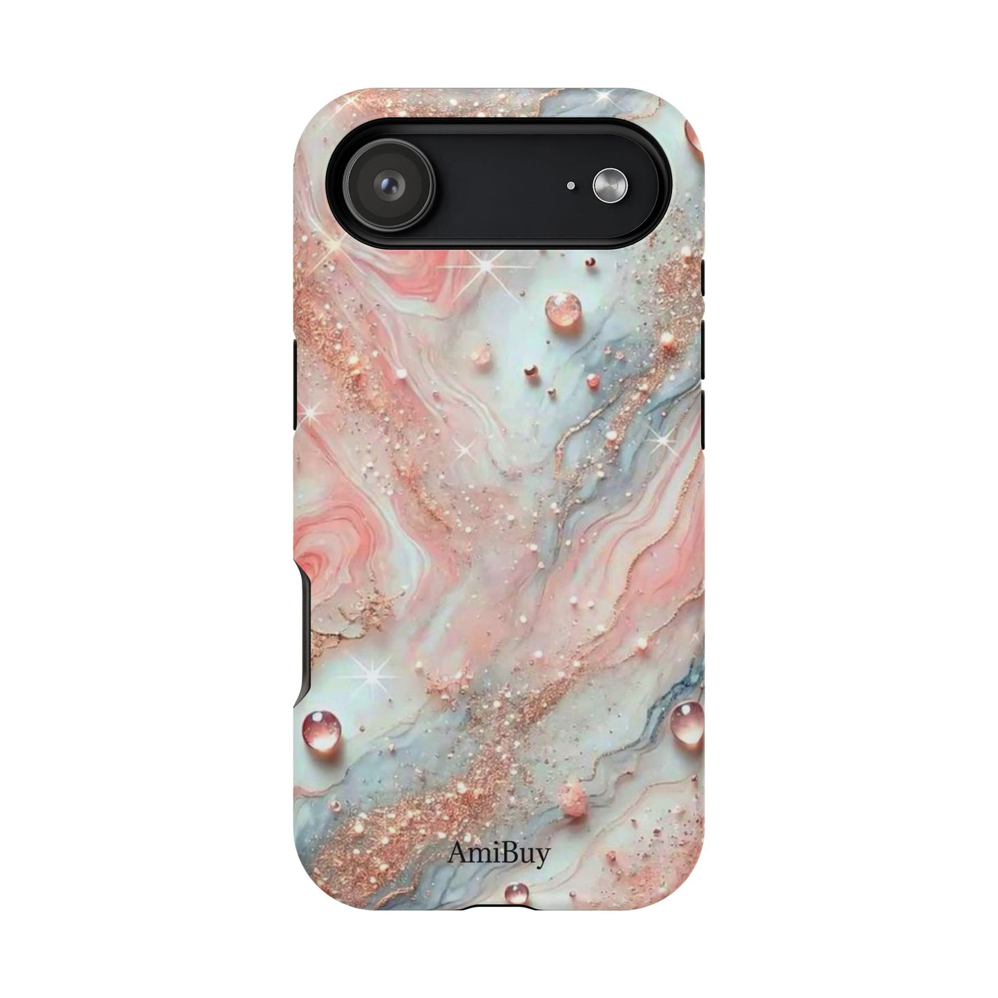 Marble Rose Phone Case — Magnetic Impact-Resistant iPhone Cover