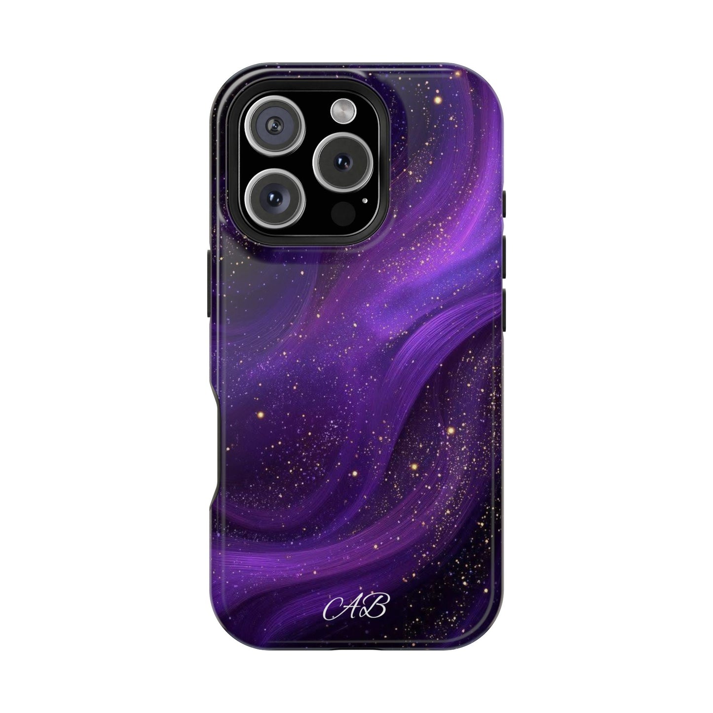 Purple Galaxy Magnetic Impact Phone Case — Shockproof Cosmic Swirl Design