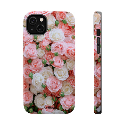 Floral Rose Pattern Magnetic Impact-Resistant Phone Case
