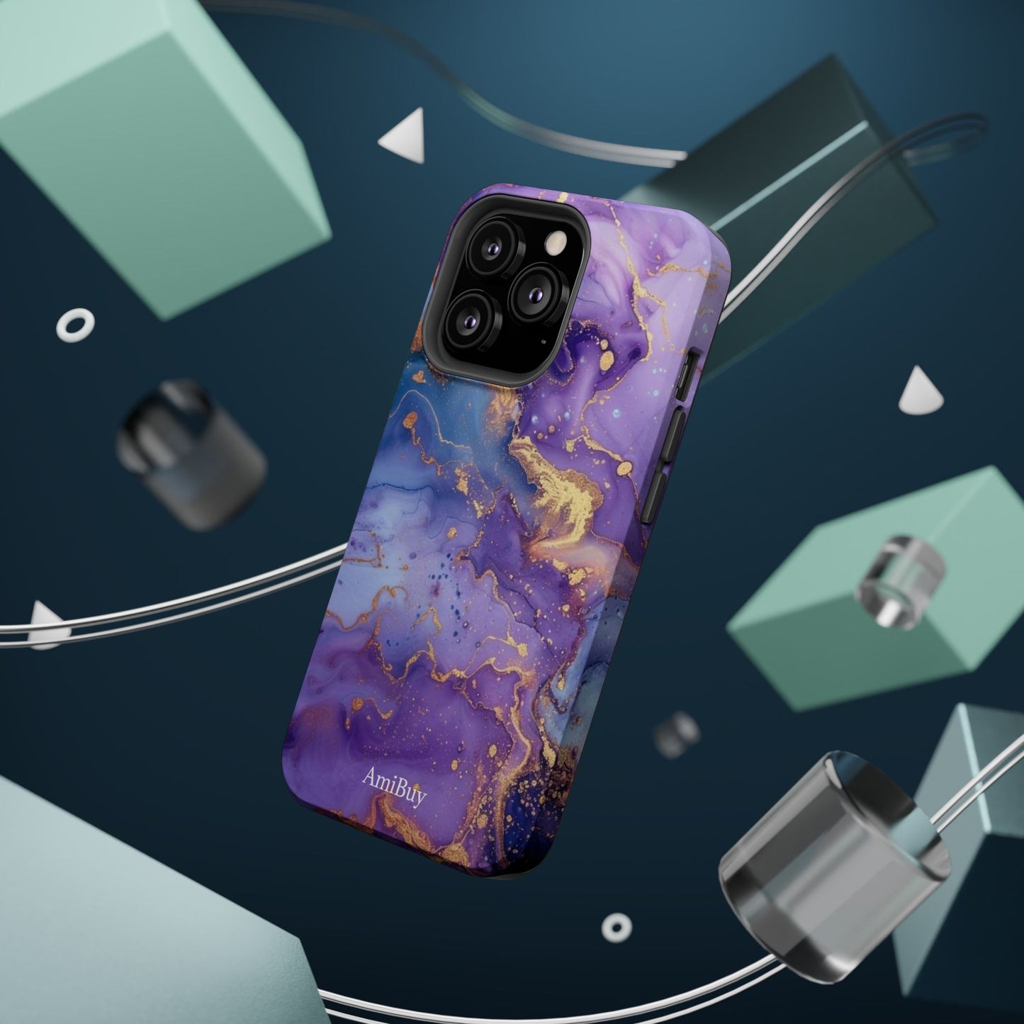 Purple Marble Magnetic Impact-Resistant Phone Case