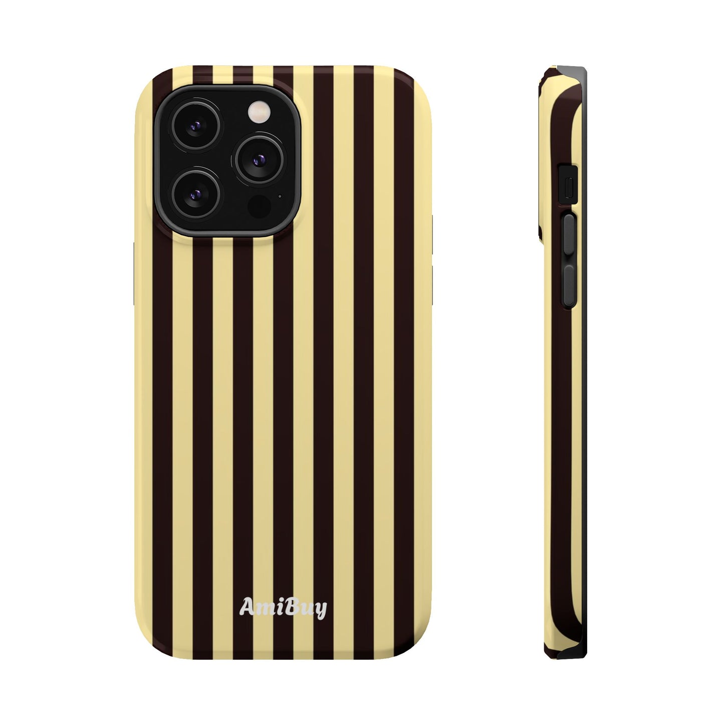 Striped Retro Phone Case — Magnetic Impact-Resistant