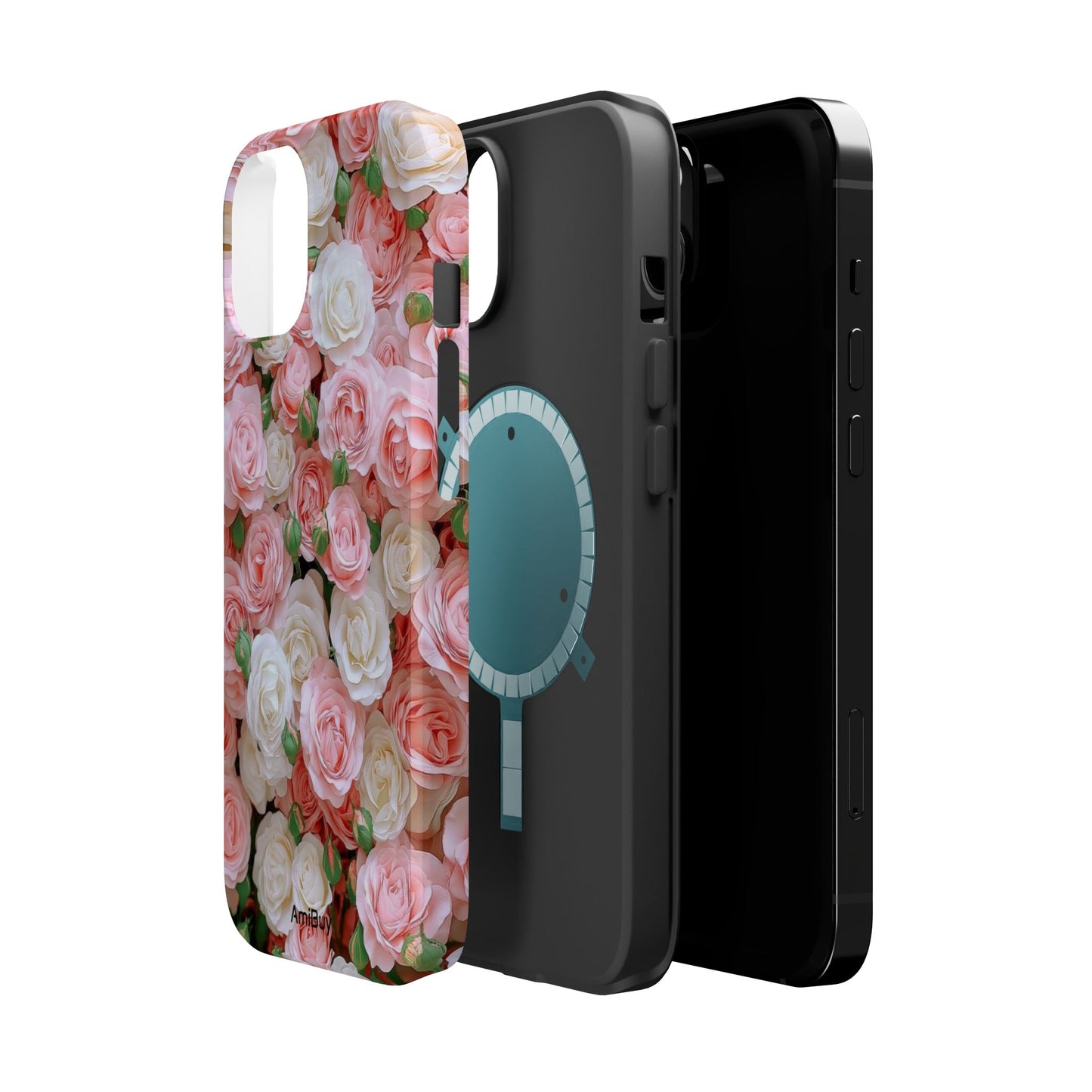 Floral Rose Pattern Magnetic Impact-Resistant Phone Case