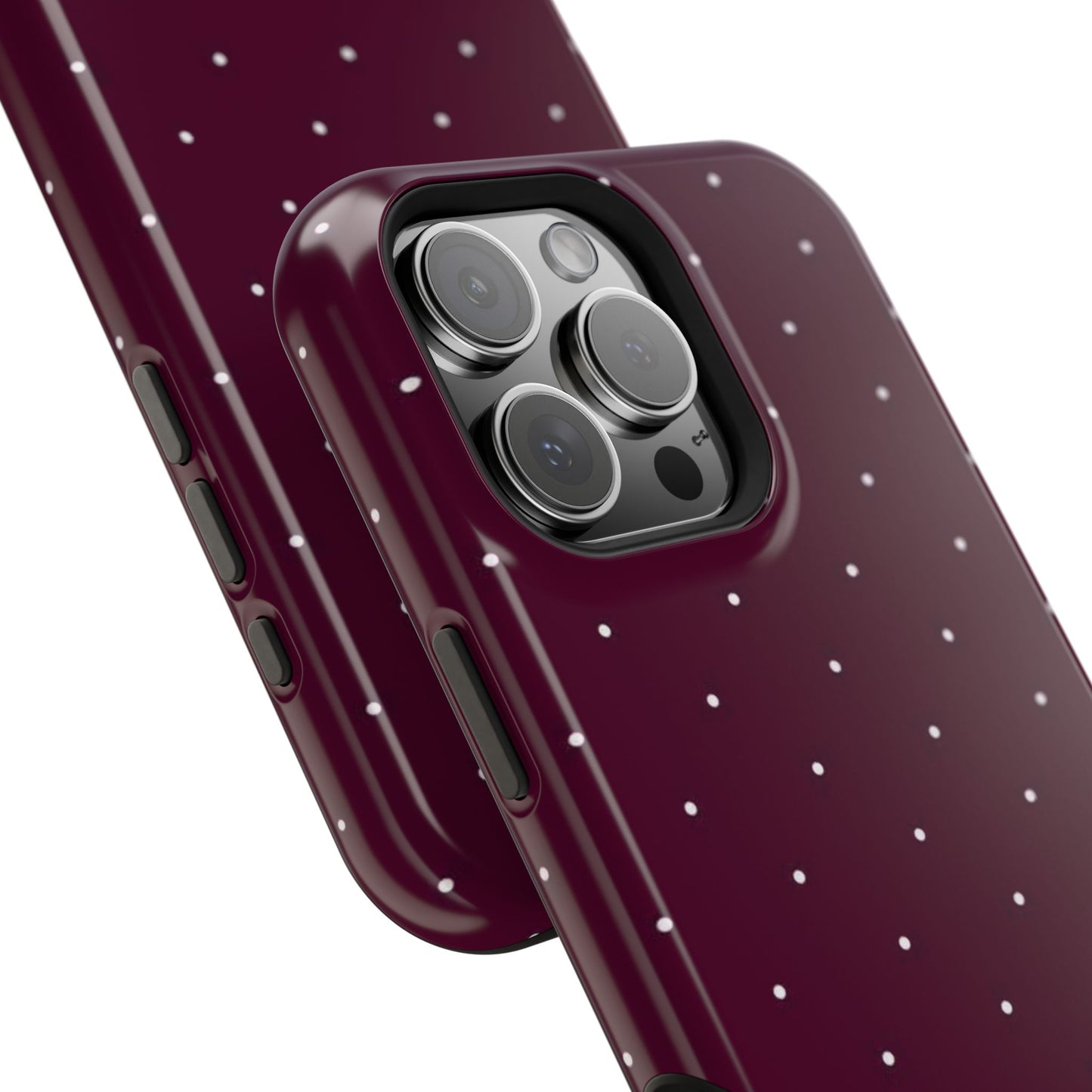 Magnetic Impact-Resistant Phone Case — Burgundy Microdot Protective Cover