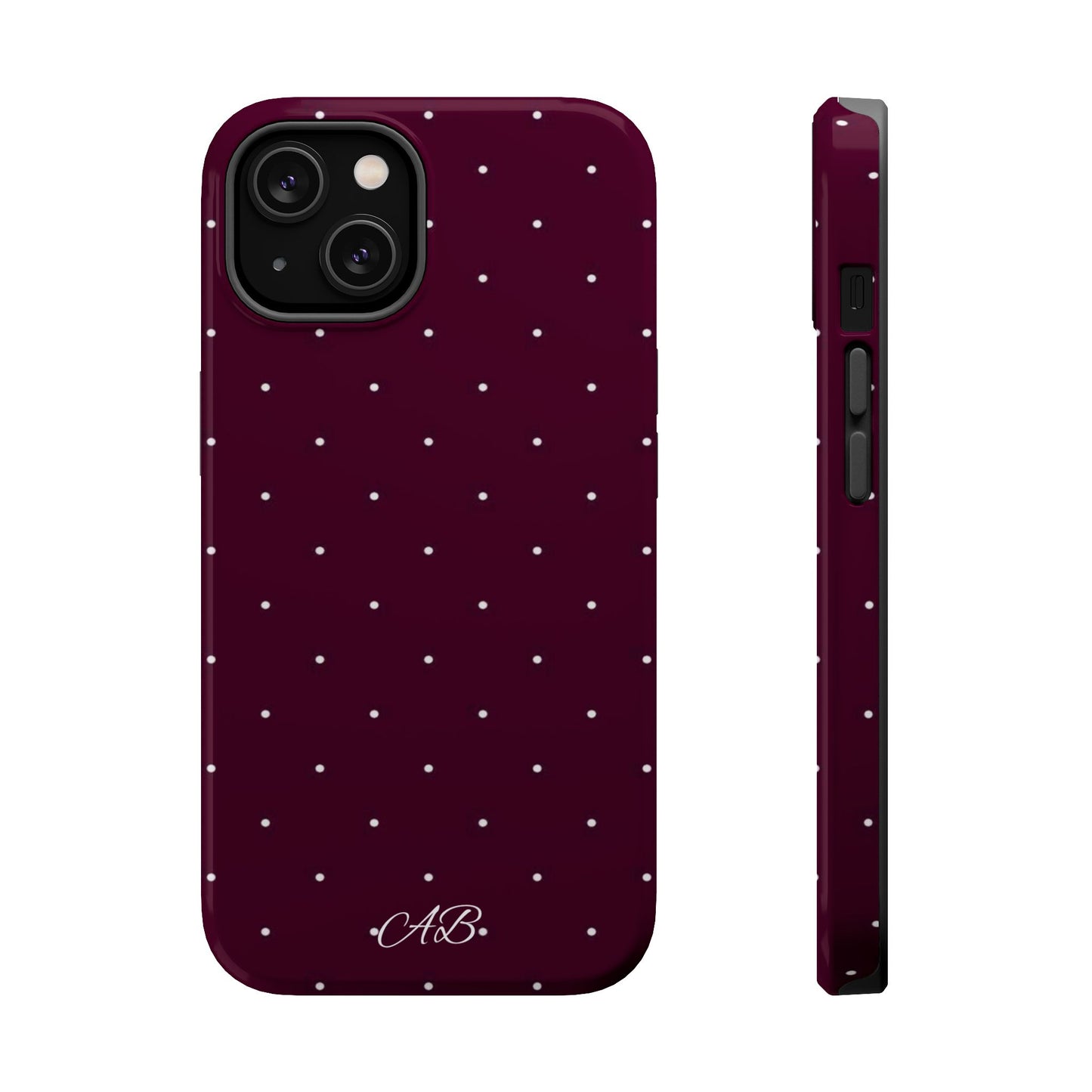 Magnetic Impact-Resistant Phone Case — Burgundy Microdot Protective Cover